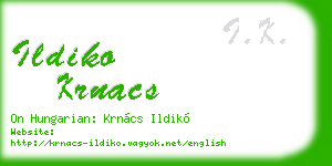 ildiko krnacs business card