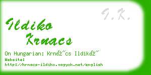 ildiko krnacs business card